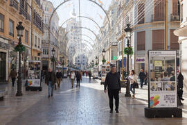 Exposición "La Universidad de Málaga del Siglo XXI". Calle Larios. Enero de 2017
