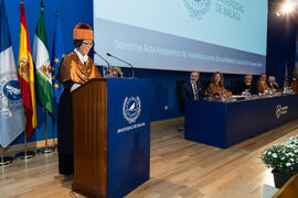 Investidura como Doctora "Honoris Causa" de Kazuyo Sejima por la Escuela de Arquitectura de la Universidad de Málaga. Paraninfo. Octubre de 2019
