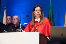 Elsa Marina Álvarez González. Investidura de Andrea Goldsmith como doctora "Honoris Causa" por la Escuela Técnica Superior de Ingeniería de Telecomunicación de la Universidad de Málaga. Paraninfo. Octubre de 2024