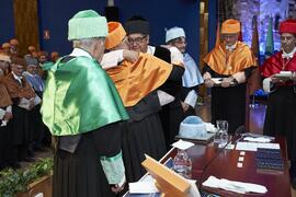 Investidura de Hermanfrid Schubart, Alejandro Portes y Luis Enrique de la Villa como Doctores "Honoris Causa" por la Universidad de Málaga. Paraninfo. Octubre de 2024