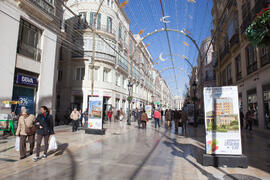 Exposición "La Universidad de Málaga del Siglo XXI". Calle Larios. Enero de 2017
