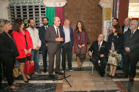 Intervención de Francisco de la Torre en la inauguración de la placa conmemorativa de la Casa Natal de Eugenio Chicano. Málaga. Octubre de 2017