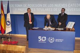 Toma de posesión de Francisco Javier Ruiz del Olmo como catedrático del Área de Comunicación Audiovisual y Publicidad de la Universidad de Málaga. Paraninfo. Diciembre de 2022