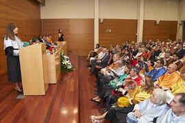 Discurso de Sara Robles. Investidura como "Doctores Honoris Causa" de Antonio García Berrio y Pilar Palomo Vázquez por la Facultad de Filosofía y Letras de la Universidad de Málaga. Edificio del Rectorado. Junio de 2024