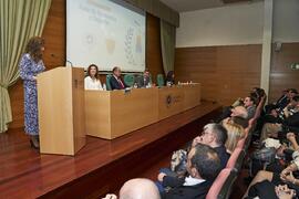 Intervención de Macarena Parrado. I Premios del Aula de Economía y Deporte de la Universidad de Málaga. Edificio del Rectorado. Febrero de 2024