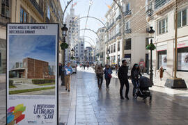 Exposición "La Universidad de Málaga del Siglo XXI". Calle Larios. Enero de 2017
