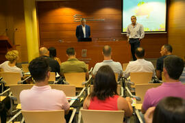 Antonio María Lara presenta la conferencia de José Fernando Cerezo. Curso "Policía y Seguridad Urbana para el Siglo XXI". Cursos de Verano de la Universidad de Málaga. Málaga. Julio de 2018