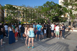 Visita guiada por el centro histórico. Olimpiada Española de Economía, Fase Nacional. Plaza de la Merced. Málaga. Junio de 2015