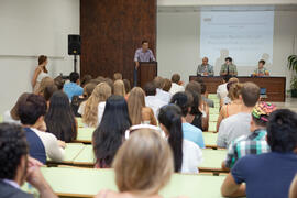 Intervención del alumno Joaquim Matins. Graduación de los alumnos del CIE de la Universidad de Málaga. Centro Internacional de Español. Julio de 2014