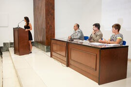 Intervención de la alumna Francesca Federico. Graduación de los alumnos del CIE de la Universidad de Málaga. Centro Internacional de Español. Julio de 2014