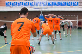 Partido masculino Universidad de Málaga - Universidad de Vigo. Campeonato de España Universitario de Voleibol. Complejo Polideportivo Universitario. Abril de 2018