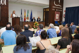 Katia Westerdahl en la graduación de alumnos del CIE-UMA el Día del Español. Centro Internacional de Español de la Universidad de Málaga. Junio de 2016