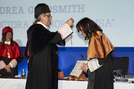 Investidura de Andrea Goldsmith como doctora "Honoris Causa" por la Escuela Técnica Superior de Ingeniería de Telecomunicación de la Universidad de Málaga. Paraninfo. Octubre de 2024