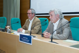 Fernando Rodríguez Lafuente y Teodosio Fernández. Curso "La ciudad como arquetipo. Literatura, historia y arte. Europa y América". Edificio del Rectorado. Septiembre de 2018