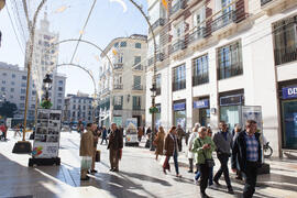 Exposición "La Universidad de Málaga del Siglo XXI". Calle Larios. Enero de 2017