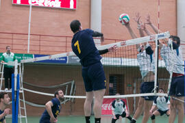 Partido UCAM - Universidad de Almería. Campeonato de España Universitario de Voleibol. Complejo Polideportivo Universitario. Abril de 2018
