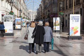 Exposición "La Universidad de Málaga del Siglo XXI". Calle Larios. Enero de 2017