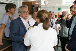 Visita al buque de investigación UCADIZ. Presentación del I curso de verano "Mares de Andalucía". Puerto de Málaga. Julio de 2018