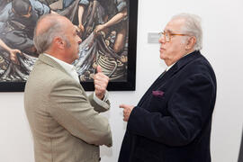 Inauguración de la exposición Murales de Eugenio Chicano "El Copo" y "Puerta Oscura". Escuela Técnica Superior de Ingeniería Informática de la Universidad de Málaga. Noviembre de 2013