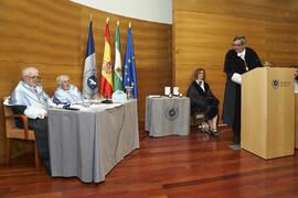 Discurso de Teodomiro López. Investidura como "Doctores Honoris Causa" de Antonio García Berrio y Pilar Palomo Vázquez por la Facultad de Filosofía y Letras de la Universidad de Málaga. Edificio del Rectorado. Junio de 2024