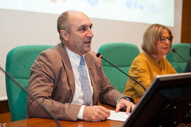Eugenio José Luque en la presentación de la Jornada ASEPUC 'Coste de los servicios universitarios'. Edificio del Rectorado. Mayo 2015