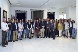 Foto de grupo. Toma de posesión de nuevos cargos de la Universidad de Málaga. Edificio del Rectorado. Abril de 2024