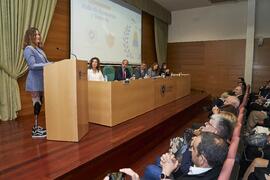 Intervención de Sarah Almagro Vallejo. I Premios del Aula de Economía y Deporte de la Universidad de Málaga. Edificio del Rectorado. Febrero de 2024
