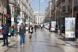 Exposición "La Universidad de Málaga del Siglo XXI". Calle Larios. Enero de 2017