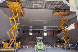 Obras en el interior del nuevo Pabellón de Gobierno. Campus de Teatinos. Abril de 2021