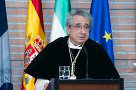 Intervención de José Ángel Narváez en la Apertura del Curso Académico 2017/2018 de la Universidad de Málaga. Salón de actos de la Facultad de Turismo. Septiembre de 2017