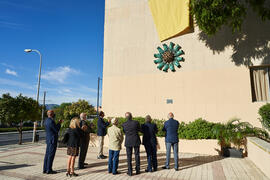 Inauguración de la escultura en homenaje a los sanitarios. Facultad de Medicina de la Universidad de Málaga. Octubre de 2021