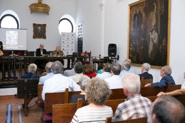 Pablo Aranda presenta el Aula de Cultura de Diario Sur con Eugenio Chicano. Sociedad Económica Amigos del País. Junio de 2019