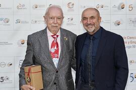Carlos Benavides y Eugenio Luque. Homenaje al personal jubilado de la Facultad de Ciencias Económicas y Empresariales. Campus de El Ejido. Septiembre de 2022