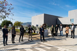 Intervención de José Ángel Narváez en la inauguración de la escultura de José Luis Martín García en la Facultad de Estudios y Sociales y del Trabajo de la Universidad de Málaga. Campus de Teatinos. Marzo de 2021