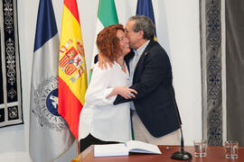 Toma de posesión de Inmaculada Postigo Gómez como nueva profesora titular de Comunicación Audiovisual de la Universidad de Málaga. Edificio del Rectorado.  Julio de 2016