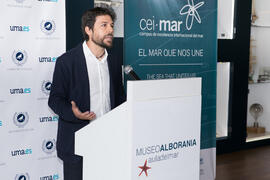 Enrique Moreno Ostos. Presentación del I curso de verano "Mares de Andalucía". Puerto de Málaga. Julio de 2018
