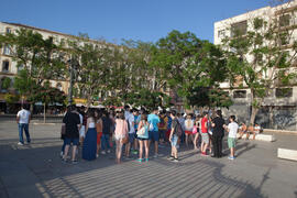 Visita guiada por el centro histórico. Olimpiada Española de Economía, Fase Nacional. Plaza de la Merced. Málaga. Junio de 2015