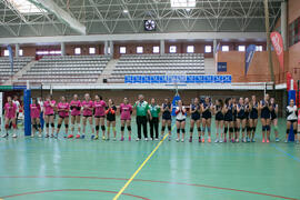 Partido femenino Universidad de Málaga - Universidad de A Coruña. Campeonato de España Universitario de Voleibol. Complejo Polideportivo Universitario. Abril de 2018