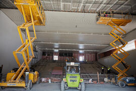 Obras en el interior del nuevo Pabellón de Gobierno. Campus de Teatinos. Abril de 2021
