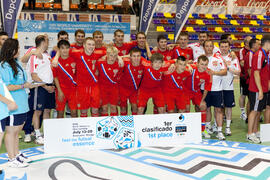 Medalla de oro para Rusia. Acto de clausura y entrega de medallas. 14º Campeonato del Mundo Universitario de Fútbol Sala 2014 (FUTSAL). Antequera. Julio de 2014