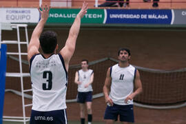 Partido masculino Universidad de Málaga - Universidad de Vigo. Campeonato de España Universitario de Voleibol. Complejo Polideportivo Universitario. Abril de 2018