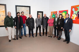 Foto de grupo tras la inauguración de la exposición "Economistas en el arte". Museo de Nerja. Enero de 2017