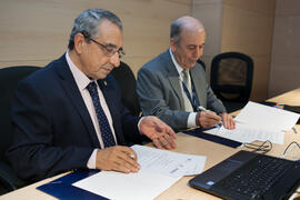 Firma del convenio marco de cooperación de la Universidad de Málaga con la Universidad Federal de Uberlandia. Edificio 'The Green Ray'. Octubre de 2015