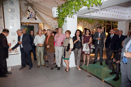 Fiesta posterior a la entrega de la Medalla de la Ciudad y del título de Hijo Predilecto a Eugenio Chicano. Ayuntamiento de Málaga. Octubre de 2014