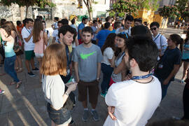 Visita guiada por el centro histórico. Olimpiada Española de Economía, Fase Nacional. Plaza de la Merced. Málaga. Junio de 2015