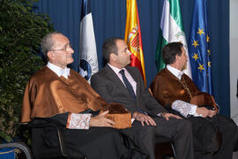 Francisco de la Torre, Manuel Castillo y Joaquín Luque. Acto Conmemorativo de los 40 años de la Universidad de Málaga. Escuela Técnica Superior de Ingeniería Informática. Diciembre de 2012