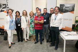 Foto de grupo. Inauguración del I Workshop Red de Cátedras Estratégicas. Edificio de Tabacalera. Mayo de 2018