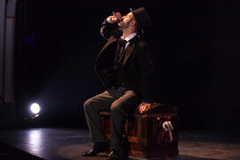 Edgar Caro. Ensayos para la Gala Inaugural de la XXIV edición de Fancine de la Universidad de Málaga. Teatro Cervantes. Noviembre de 2014