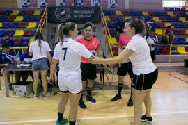 Partido Universidad de Málaga - Universidad de Primorska. Categoría femenina. Campeonato Europeo Universitario de Balonmano. Antequera. Julio de 2017