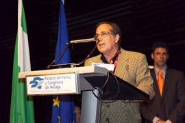 Intervención de Antonio Merino. Acto de Inauguración del 3º Congreso Internacional de Actividad Físico-Deportiva para Mayores de la Universidad de Málaga. Palacio de Ferias y Congresos de Málaga. Marzo de 2009